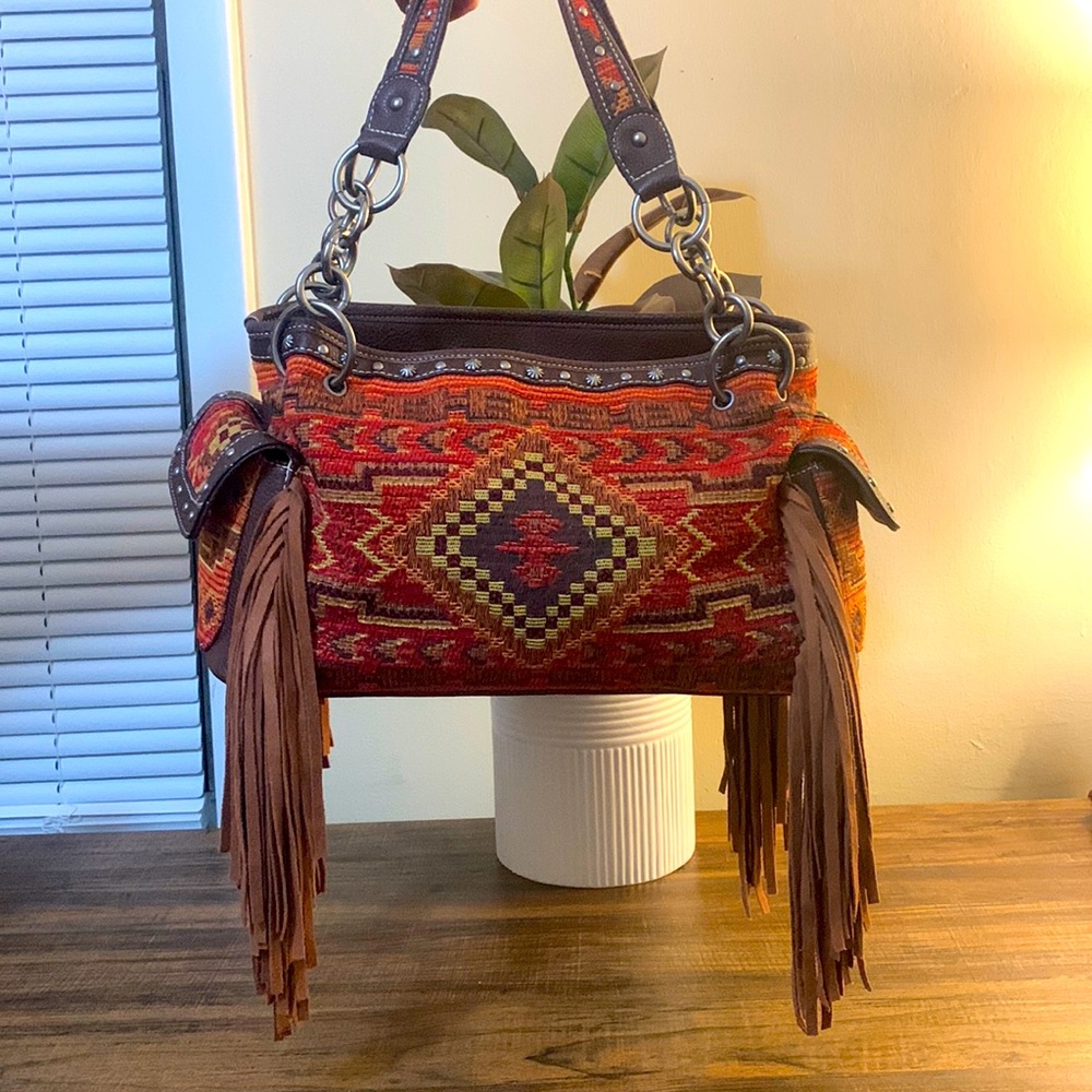 Blazin Roxx Western Fringe Satchel - Concealed Carry Bag